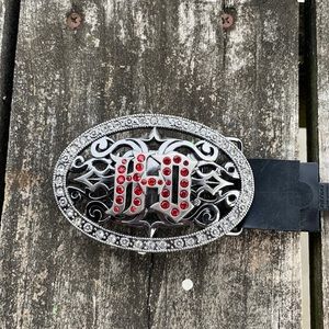 NWT Limited Edition Authentic Harley-Davidson Ornate Crystal Buckle 97647-10VW